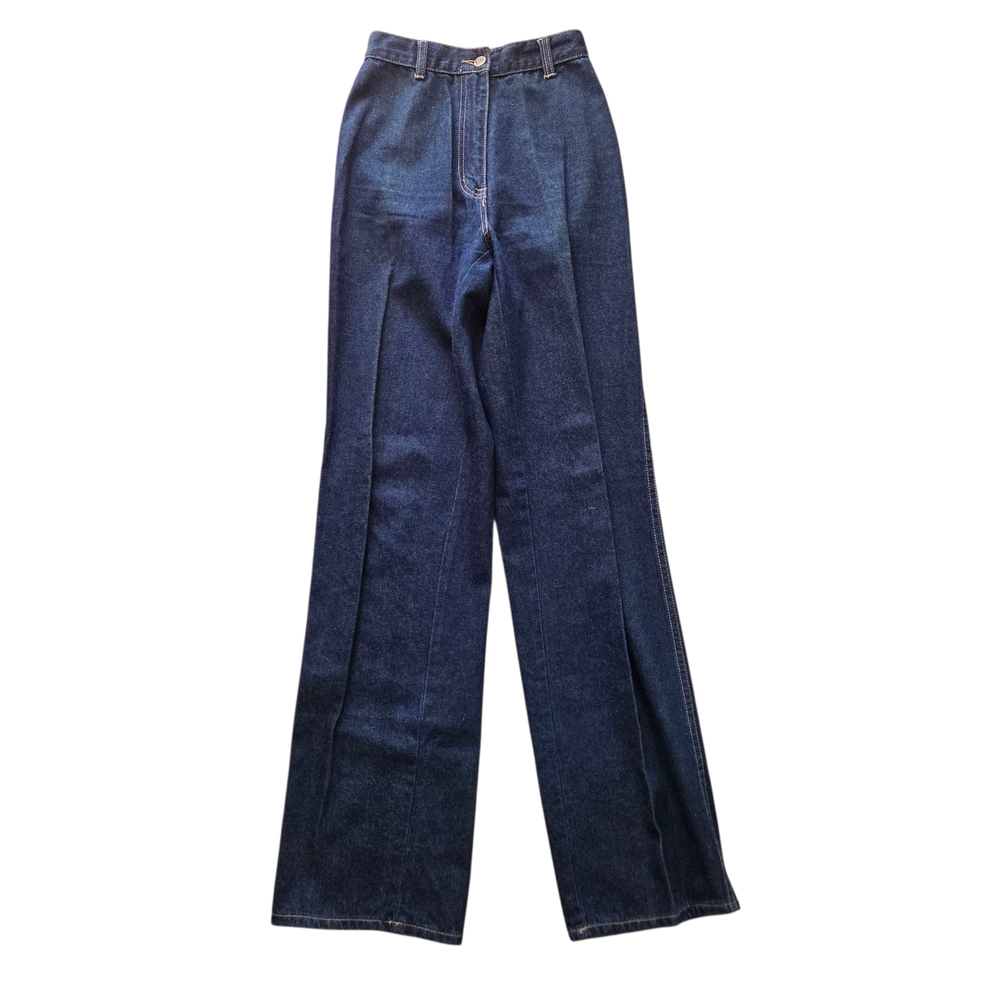 Vintage Y2K Boston Bottoms Women’s High Rise Wide Leg Trouser Jeans Size 7 100%